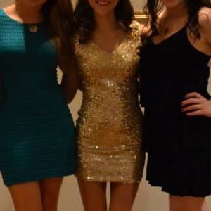 Gold sequin dress
